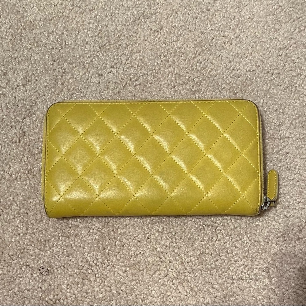 Chanel Yellow Quilted Zippy Long Wallet - Picture 2 of 10